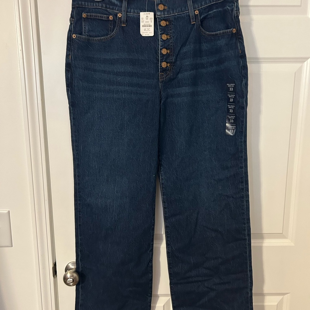 J. Crew Dark Blue Straight Leg Jeans NWT